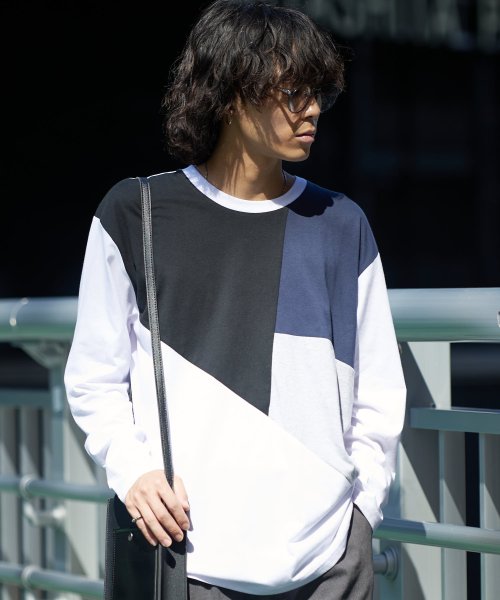 JEANS MATE(ジーンズメイト)/【ZERO STAIN】切り替え ロンT 汗染みの目立たない Tシャツ 撥水 防汚 UVカット 紫外線対策/img07