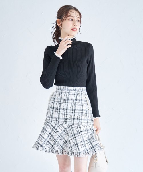 tocco closet(トッコクローゼット)/マシュマロタッチ配色フリルリブニットプルオーバー/img13