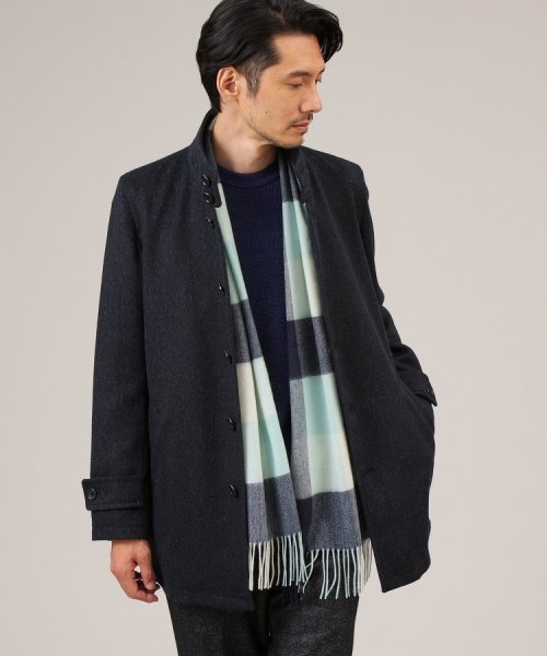 ウールカシミヤミックス スタンドカラー ブルゾン 