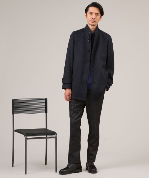 ウールカシミヤミックス スタンドカラー ブルゾン 