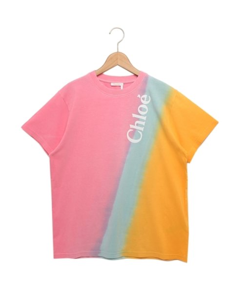 Chloe(クロエ)/クロエ Tシャツ カットソー リサイクル オーガニックコットン ピンク マルチカラー レディース CHLOE CHC23AJH011816ZA 6ZA/img01