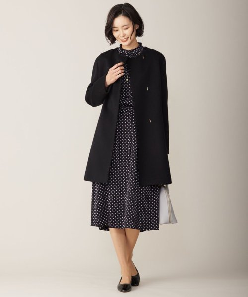 【WEB限定カラーあり】ブレンドビーバー ノーカラー コート 