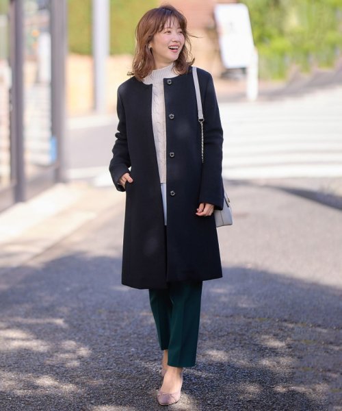 ファインウールモッサ ノーカラーコート  G1257283584(9718円)