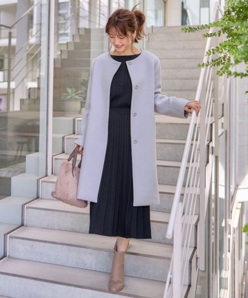 ファインウールモッサ ノーカラーコート  G1257283584(9718円)