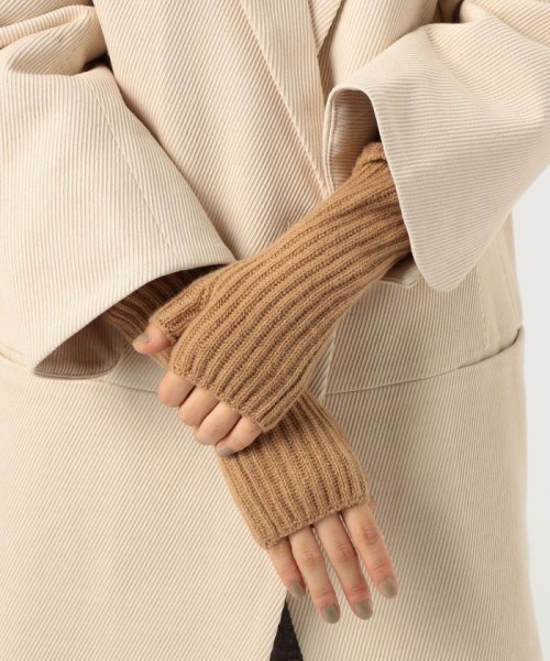 Johnstons of Elgin rib rist カシミヤ フィンガーレスグローブ of Elgin