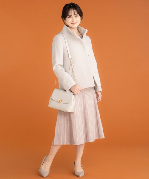 【低身長企画】ファインウールモッサスタンド ショート コート #フェミニン