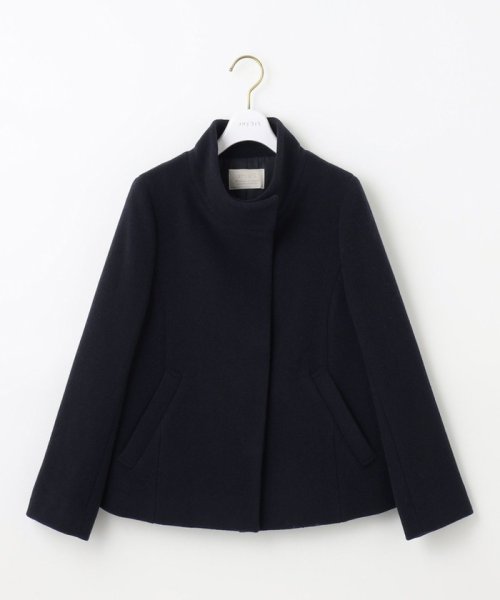 【低身長企画】ファインウールモッサスタンド ショート コート #フェミニン