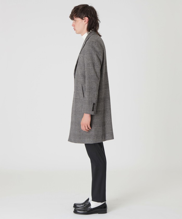 シャイニービーバーグレンチェックチェスターコート(505664571