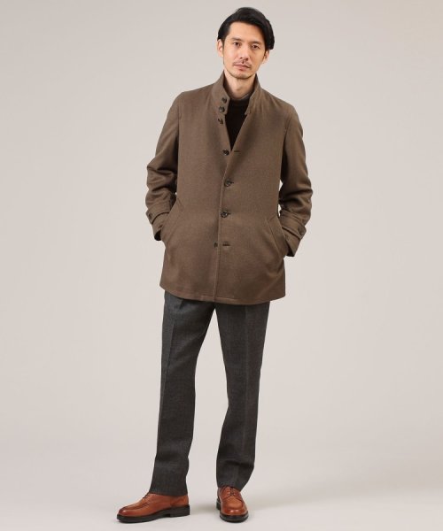 ウールカシミヤミックス スタンドカラー ブルゾン 