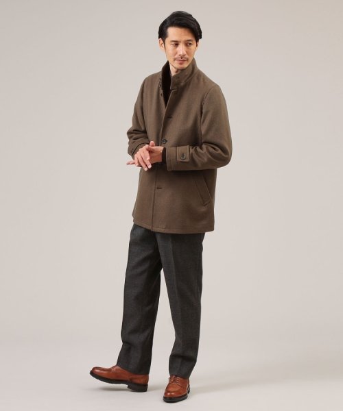 ウールカシミヤミックス スタンドカラー ブルゾン 