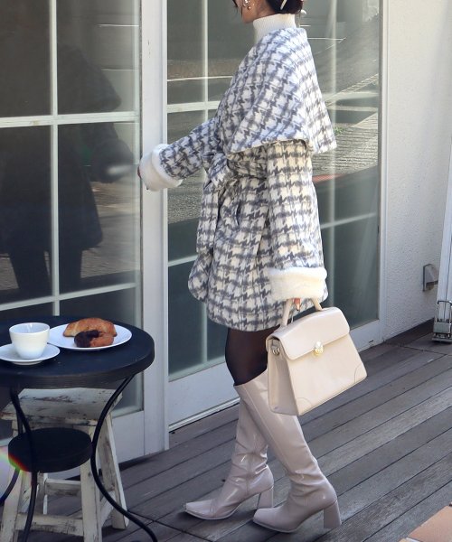 ファー付BIGカラーミドルコート 