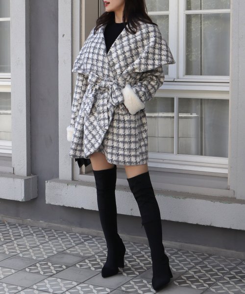 ファー付BIGカラーミドルコート 