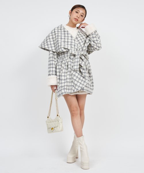 ファー付BIGカラーミドルコート 