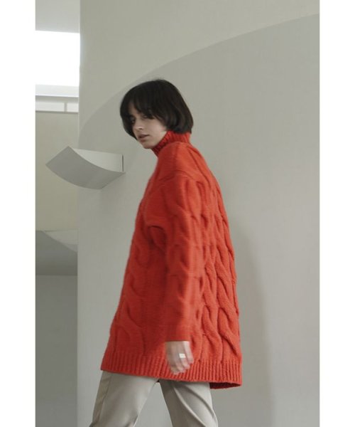 CLANE(クラネ)/BIG CABLE OVER KNIT TOPS/img02