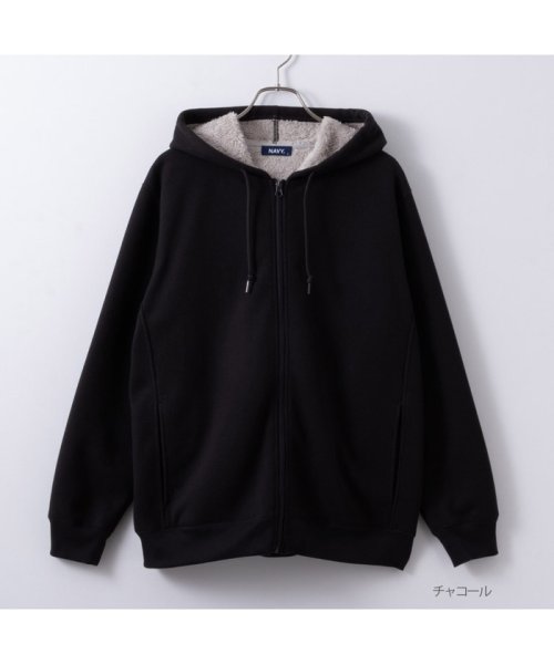 MAC HOUSE(men)(マックハウス（メンズ）)/NAVY ネイビー 温℃ 裏ボアボンディングジップパーカー メンズ QMH/03904FW/img02