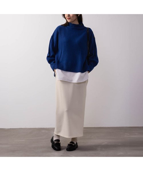 MAC HOUSE(women)(マックハウス（レディース）)/NAVY ネイビー ボタン付きフェイクレイヤードモックネックプルオーバー 112335812/img13