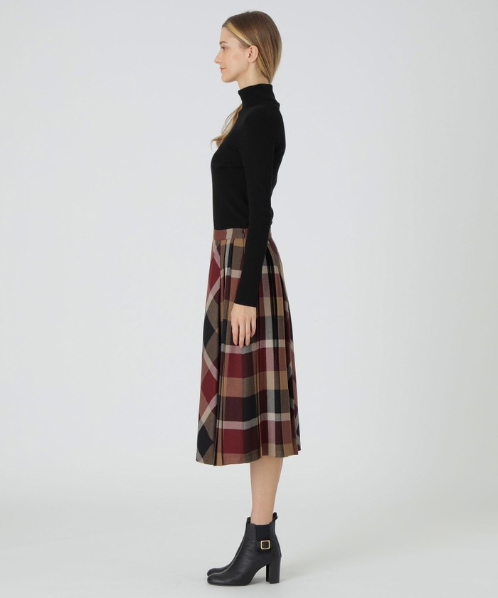 BLUE LABEL クレストブリッジチェックウールビエラプリーツスカート34
