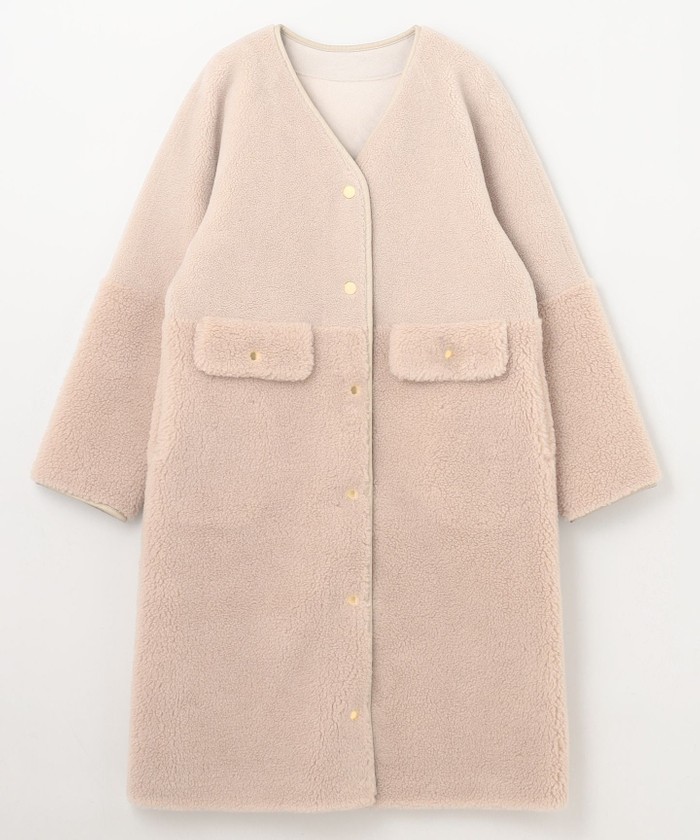 グレースコンチネンタル　diagram ノーカラーボアコート ダイアグラム グレースコンチネンタル 23AW ノーカラーボアコート