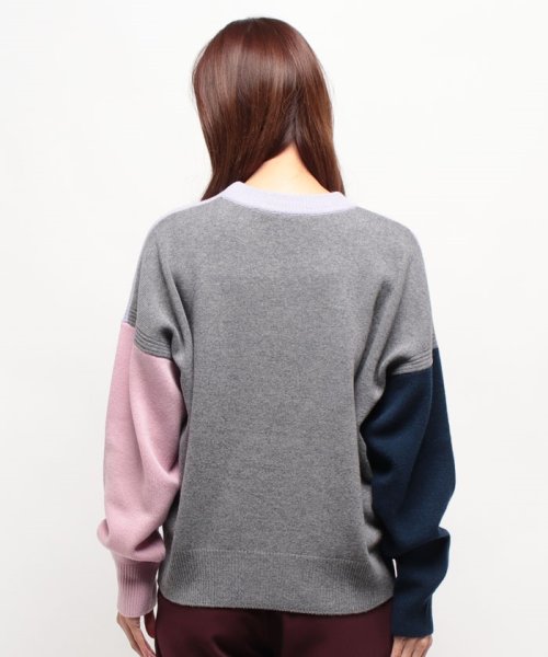 MAISON KITSUNE(メゾンキツネ)/【MAISON KITSUNE】メゾン キツネ フォックスヘッド インターシャ コンフォート カラーブロック ジャンパー LW00810KT1063/img02