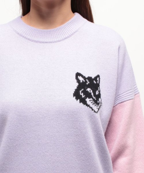 MAISON KITSUNE(メゾンキツネ)/【MAISON KITSUNE】メゾン キツネ フォックスヘッド インターシャ コンフォート カラーブロック ジャンパー LW00810KT1063/img03