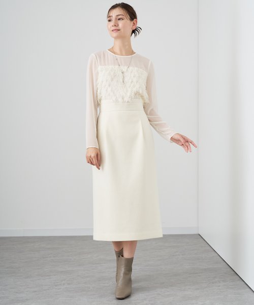ラムビーバータイト スカート ゴスペル/GHOSPELL タイトスカート Harper Frayed Midi Skirt O1941566336 (14850円)