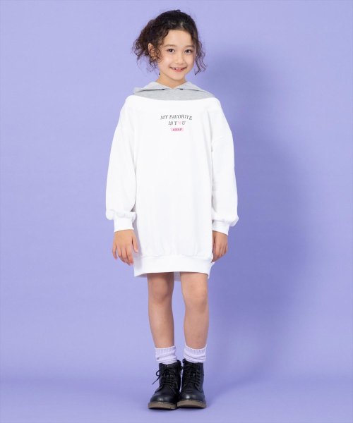 ANAP KIDS(アナップキッズ)/切替 フード付き 裏毛 スウェット ワンピース/img04