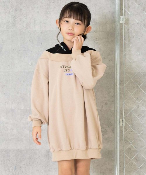 ANAP KIDS(アナップキッズ)/切替 フード付き 裏毛 スウェット ワンピース/img06