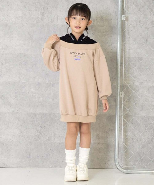 ANAP KIDS(アナップキッズ)/切替 フード付き 裏毛 スウェット ワンピース/img08