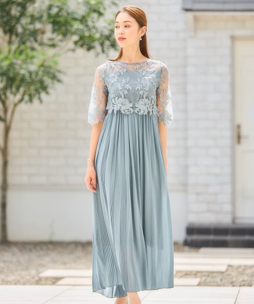 DRESS+(ドレス プラス)/ワンピース ドレス レース プリーツ 結婚式 レース袖/img12