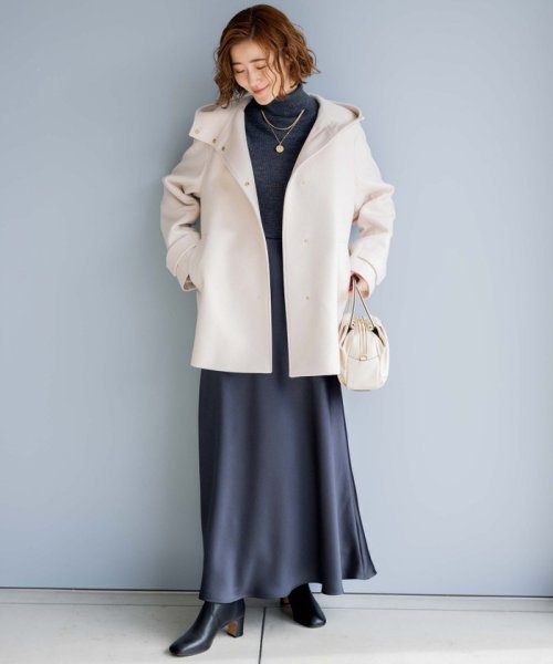 ウールカシミヤビーバー フード付き ショートコート ウールカシミヤビーバー コート 品番