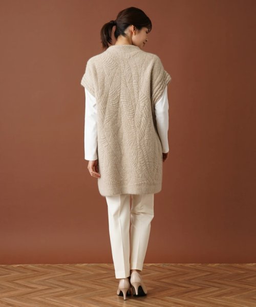 ボトルネックロングニットベスト 