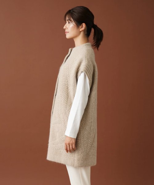 ボトルネックロングニットベスト 