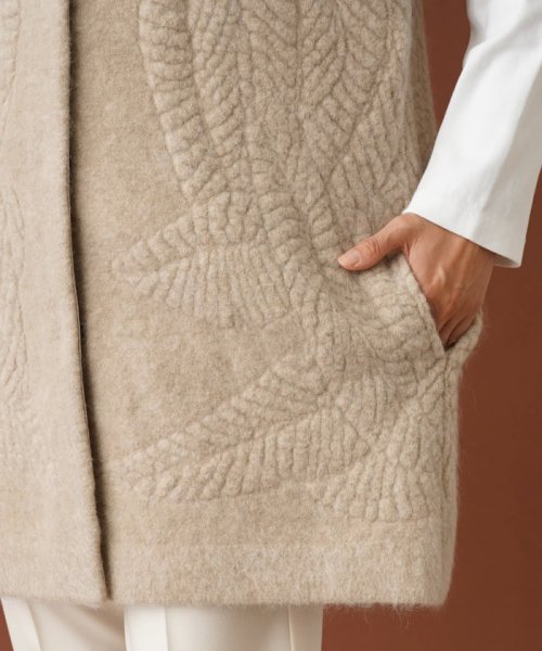 ボトルネックロングニットベスト 