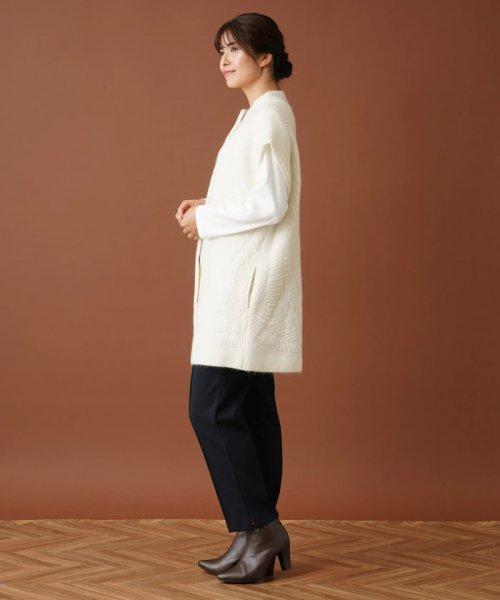 ボトルネックロングニットベスト 