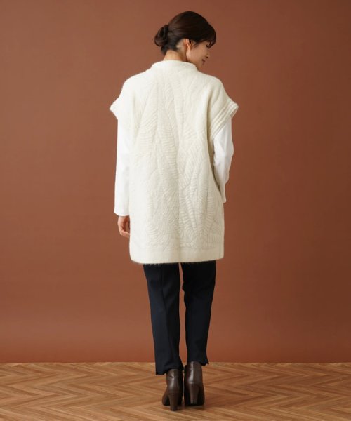 ボトルネックロングニットベスト 