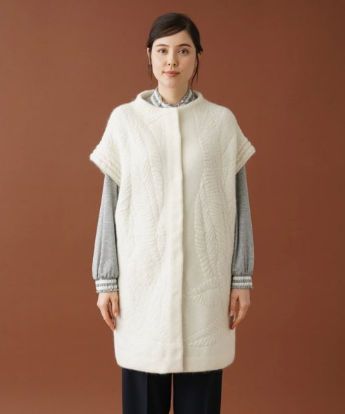 ボトルネックロングニットベスト 