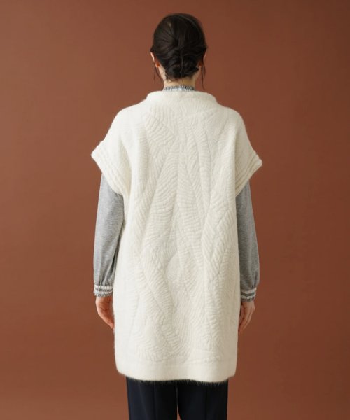 ボトルネックロングニットベスト 