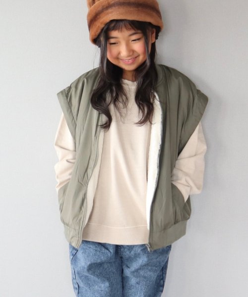 SHOO・LA・RUE(Kids) (シューラルーキッズ)/【110－140cm】袖取り外し2WAY MA－1ジャケット/img18