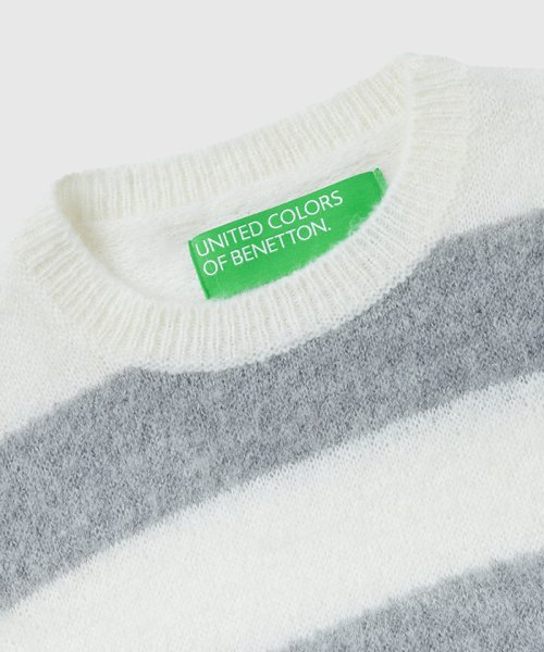 BENETTON (women)(ベネトン（レディース）)/起毛クルーネックボーダーニット・セーター/img15