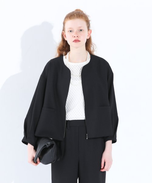 「KELEN/ケレン」デザインネックジャケット/LONICA 身幅 肩幅 総丈 そで丈