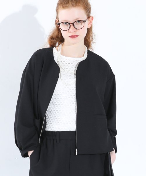 「KELEN/ケレン」デザインネックジャケット/LONICA 身幅 肩幅 総丈 そで丈