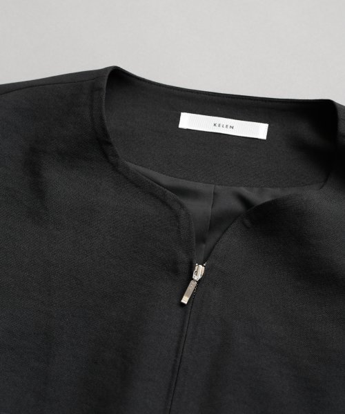 「KELEN/ケレン」デザインネックジャケット/LONICA 身幅 肩幅 総丈 そで丈