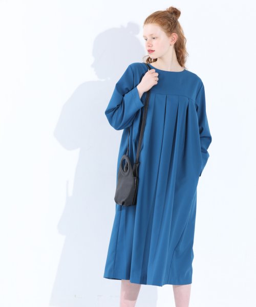 「KELEN/ケレン」タックデザインワンピース/HILA 身幅 肩幅 総丈 そで丈