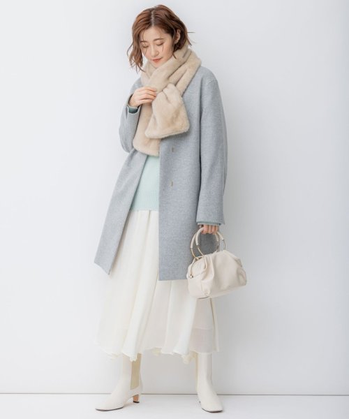 ウールカシミヤビーバー ノーカラー コート 商品説明2023 Autumn & Winter合わせるアイテムを選ばない万能コート■デザインシンプルで使い勝手の良いノーカラーコート。襟が無 Z2365889891(18295円)