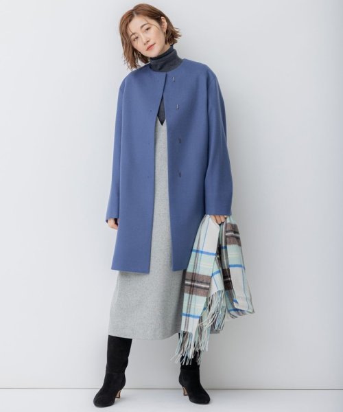 ウールカシミヤビーバー ノーカラー コート 商品説明2023 Autumn & Winter合わせるアイテムを選ばない万能コート■デザインシンプルで使い勝手の良いノーカラーコート。襟が無 Z2365889891(18295円)