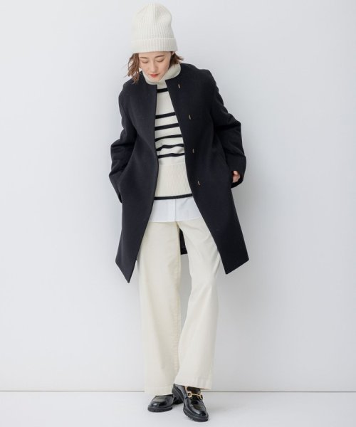 ウールカシミヤビーバー ノーカラー コート 商品説明2023 Autumn & Winter合わせるアイテムを選ばない万能コート■デザインシンプルで使い勝手の良いノーカラーコート。襟が無 Z2365889891(18295円)