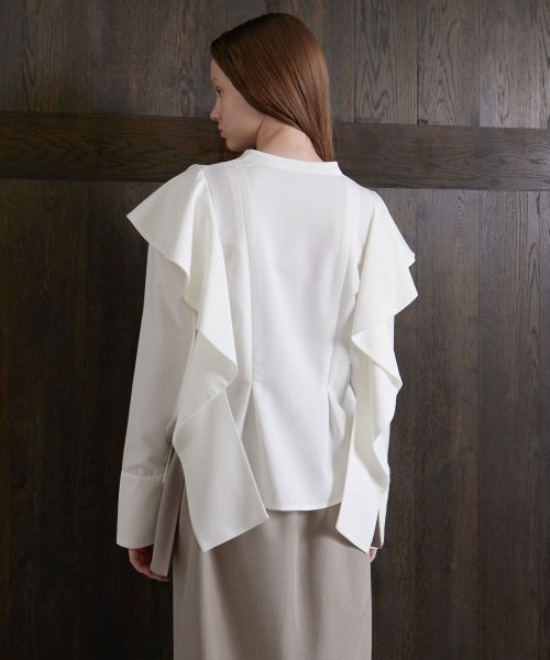 MIELI INVARIANT(ミエリ インヴァリアント)/Ruffle Band Collar Shirt/img03