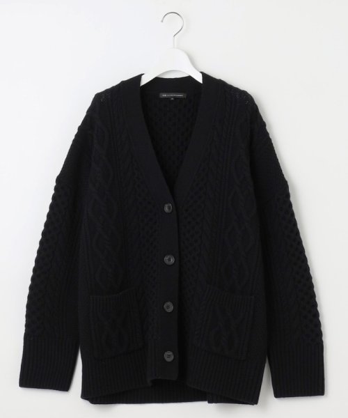 【杏さん着用/洗える】ウールカシミヤ アランパターン カーディガン #005