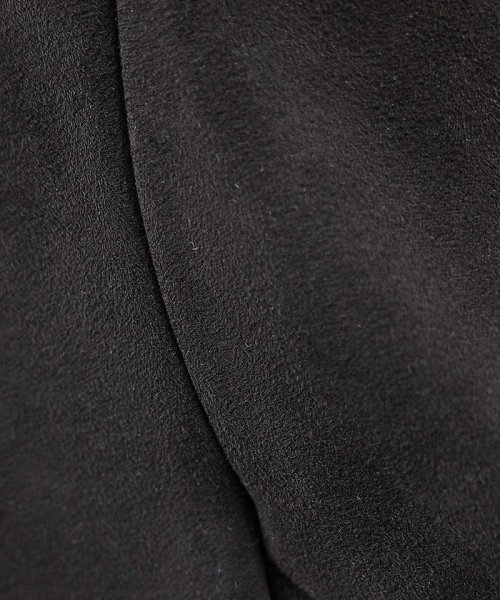 【ネオスエード】裏フリース ステンカラーコート / バルマカーンコート モデル：H180 B93 W76 H94 着用サイズ：48ブラック