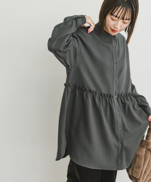 ITEMS URBANRESEARCH(アイテムズ アーバンリサーチ（レディース）)/ウールライクツイルバンドカラーブラウス/img06